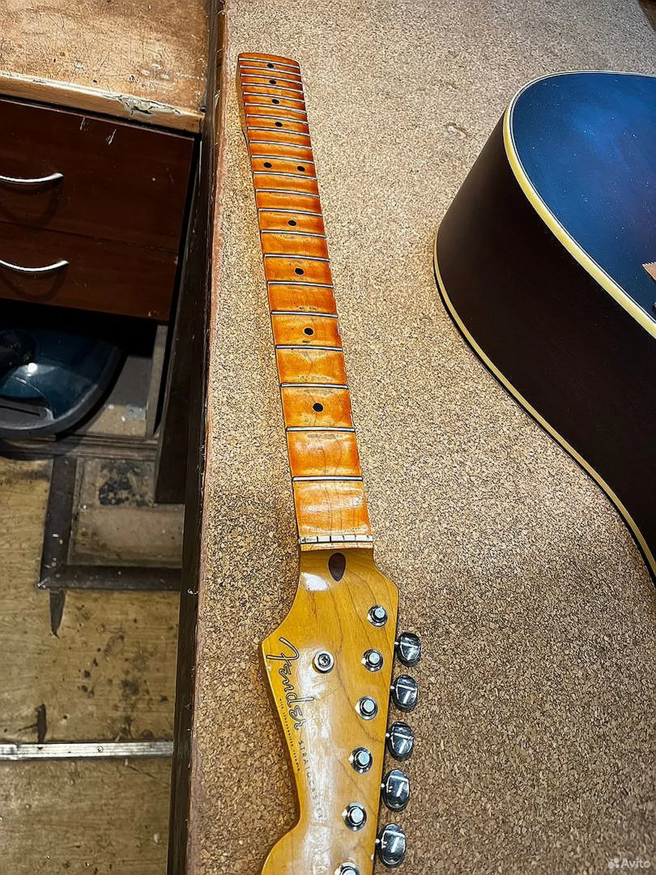 Fender Stratocaster: восстановление грифа — До работы